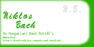 miklos bach business card